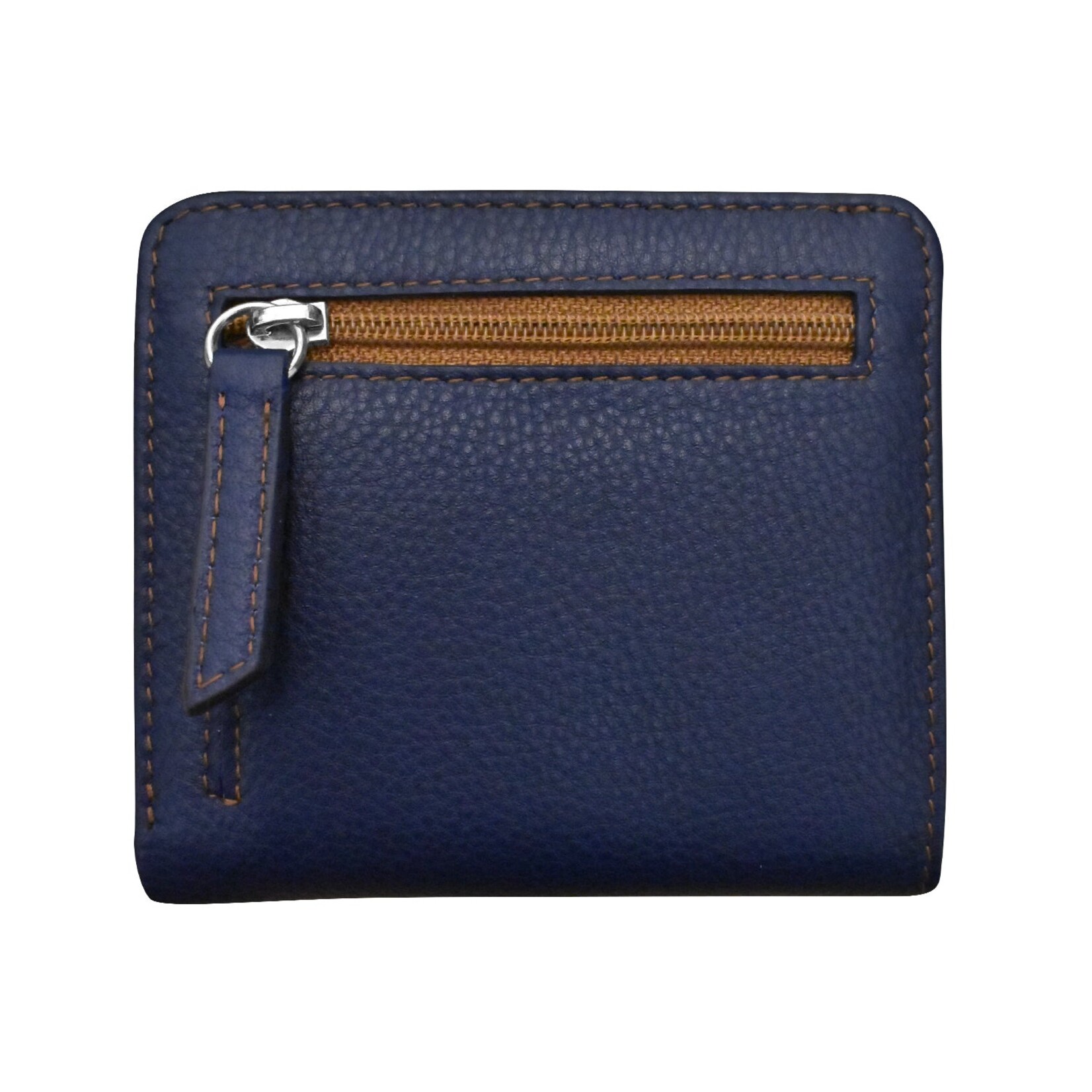 Leather Handbags and Accessories 7831 Classic Navy/Antique Saddle - RFID Mini Wallet Two Toned