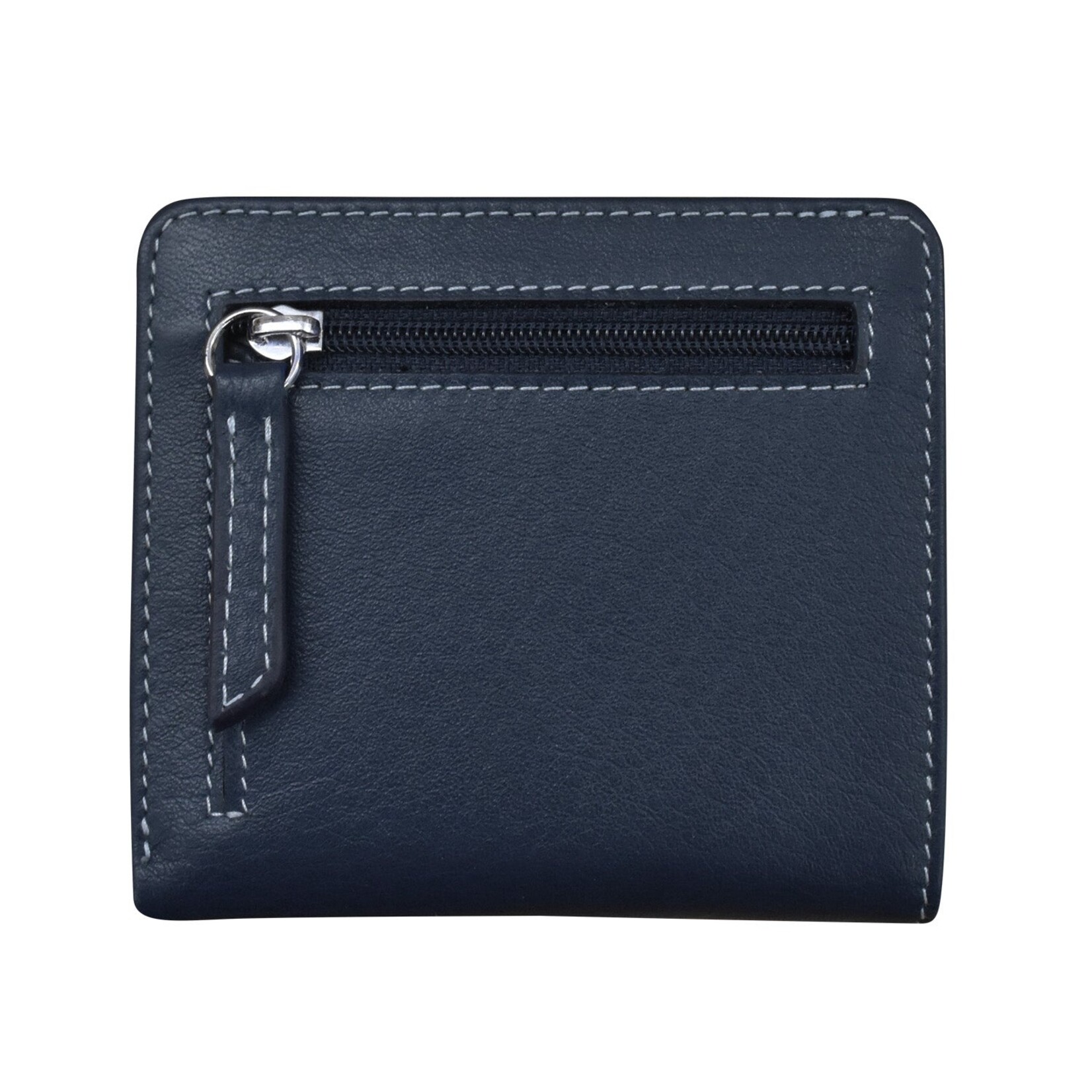 Leather Handbags and Accessories 7831 Classic Navy / Chambray - RFID Mini Wallet Two Toned