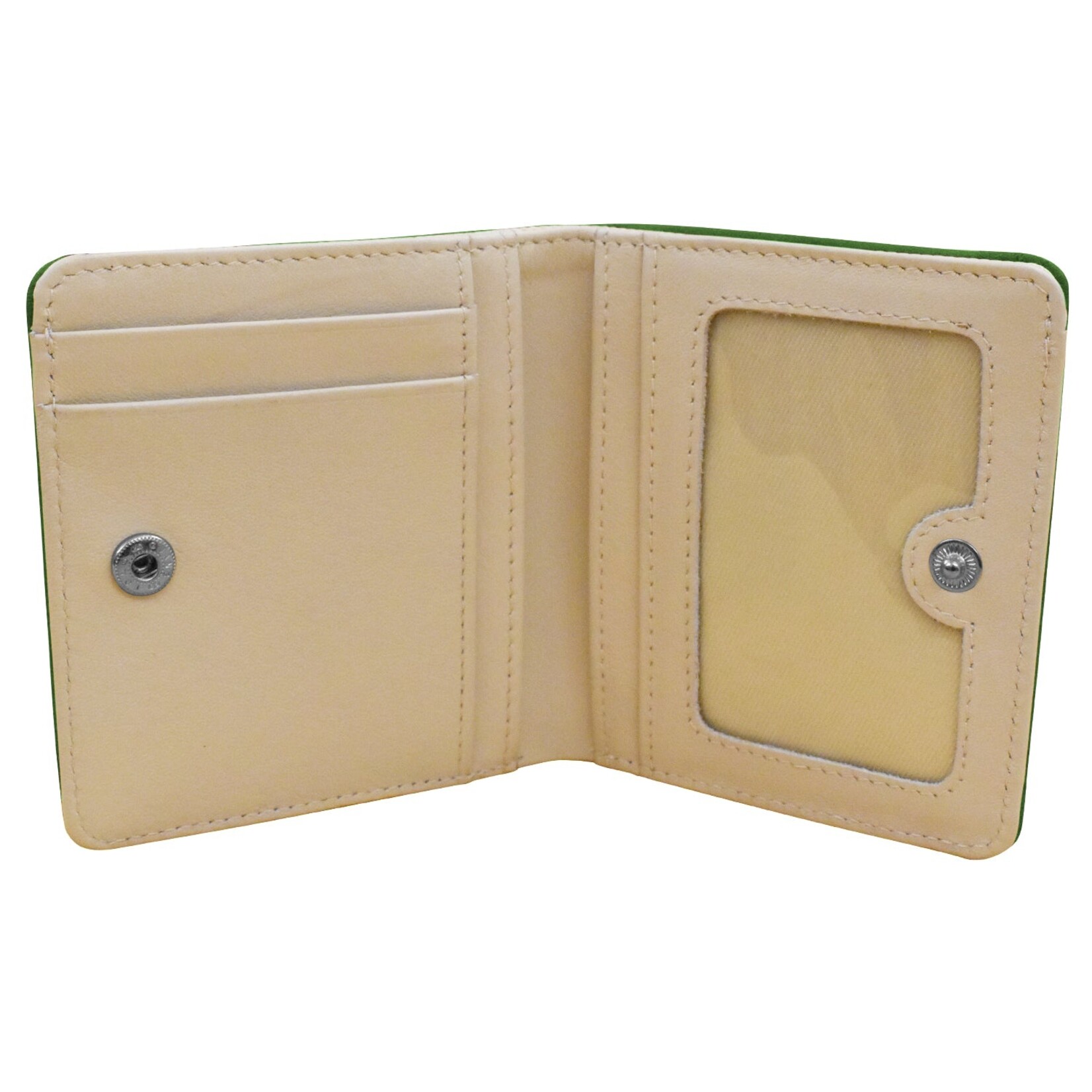 Leather Handbags and Accessories 7831 Emerald/Stone - RFID Mini Wallet Two Toned