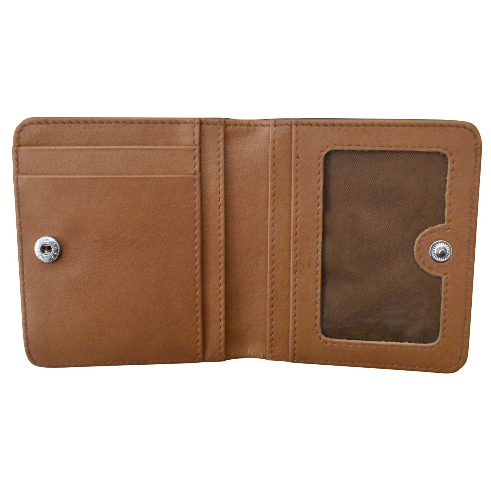 Leather Handbags and Accessories 7831 Hunter Green / Antique Saddle - RFID Mini Wallet Two Toned