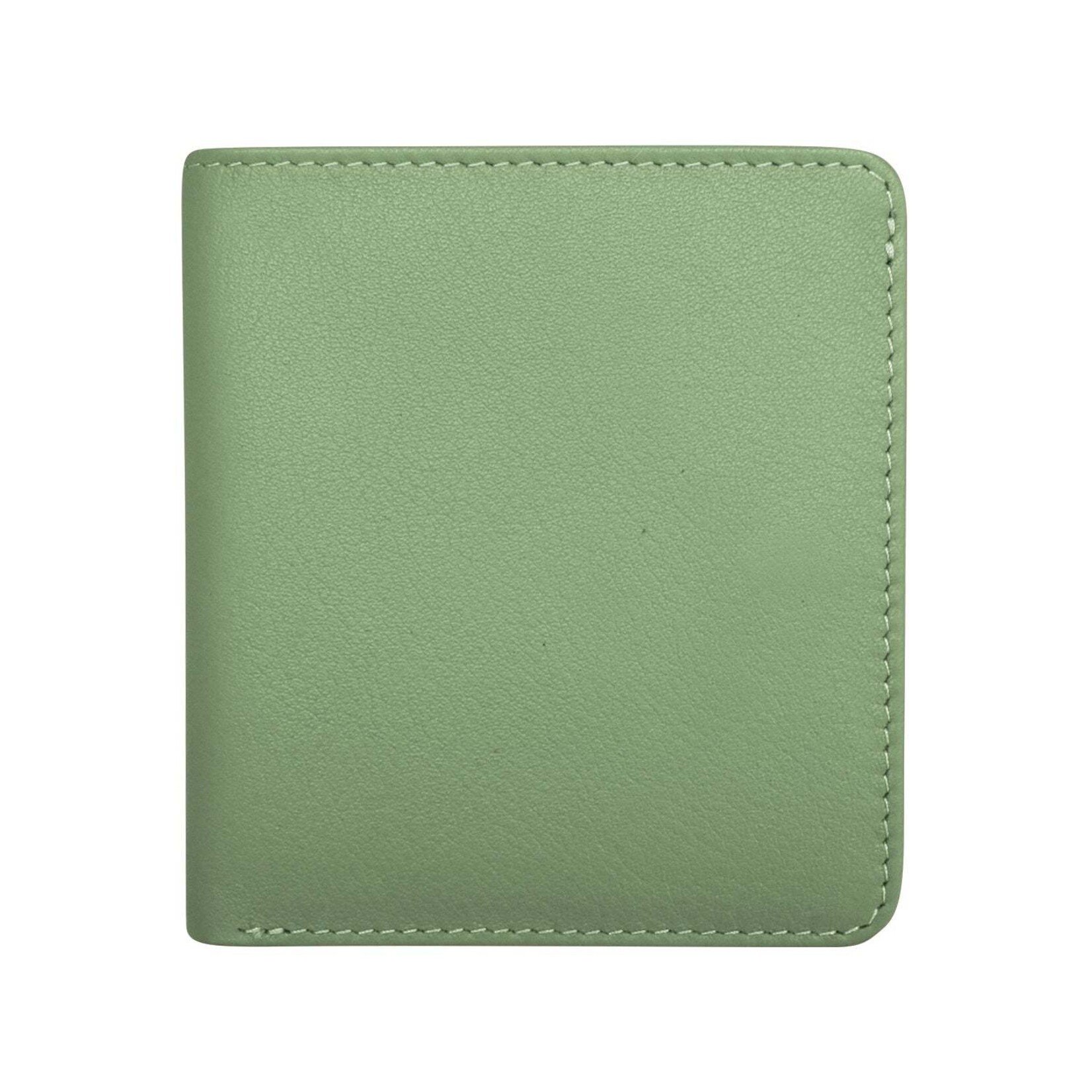Leather Handbags and Accessories 7831 Sage/Eggplant - RFID Mini Wallet Two Toned