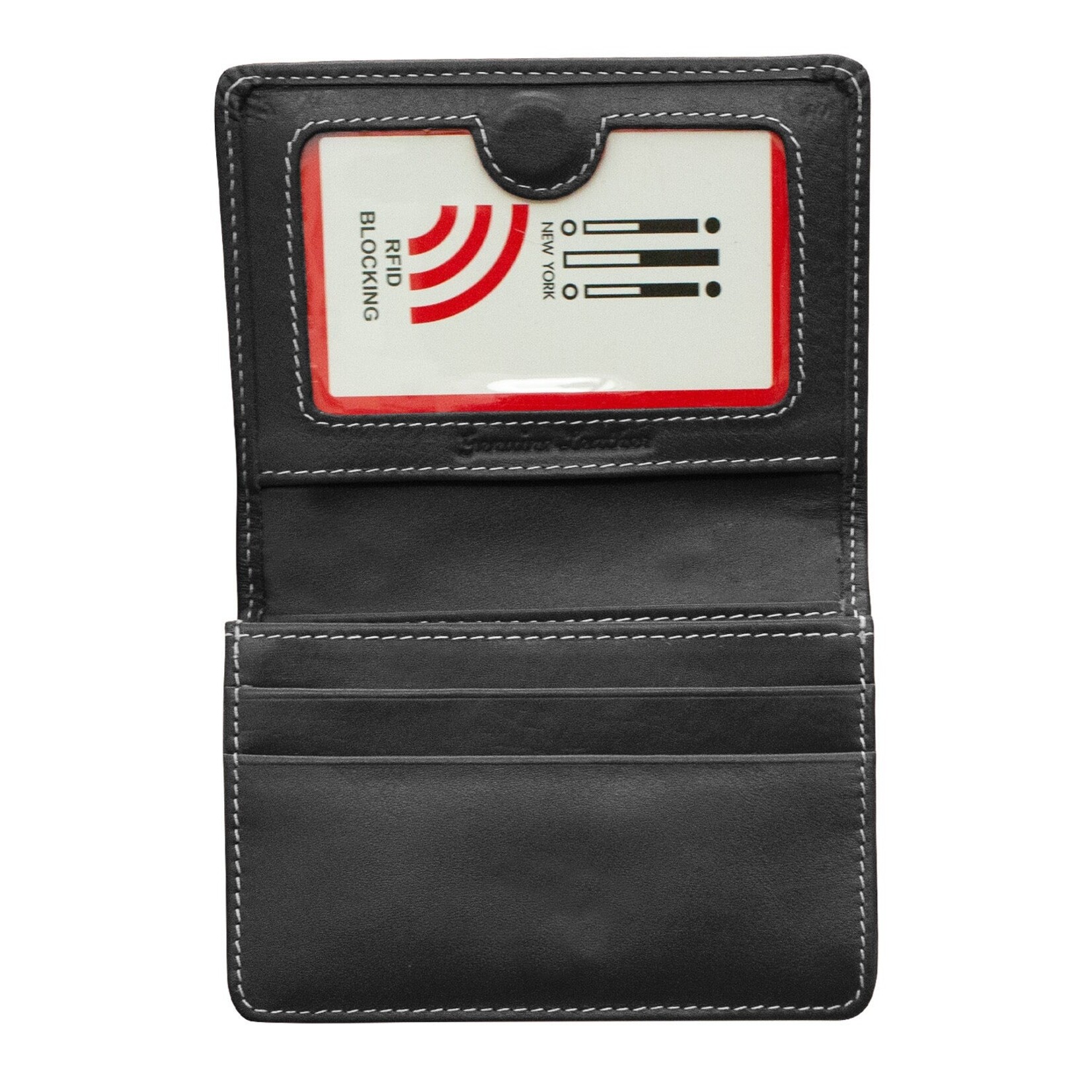 Leather Handbags and Accessories 7325 Black - Flap Card Case