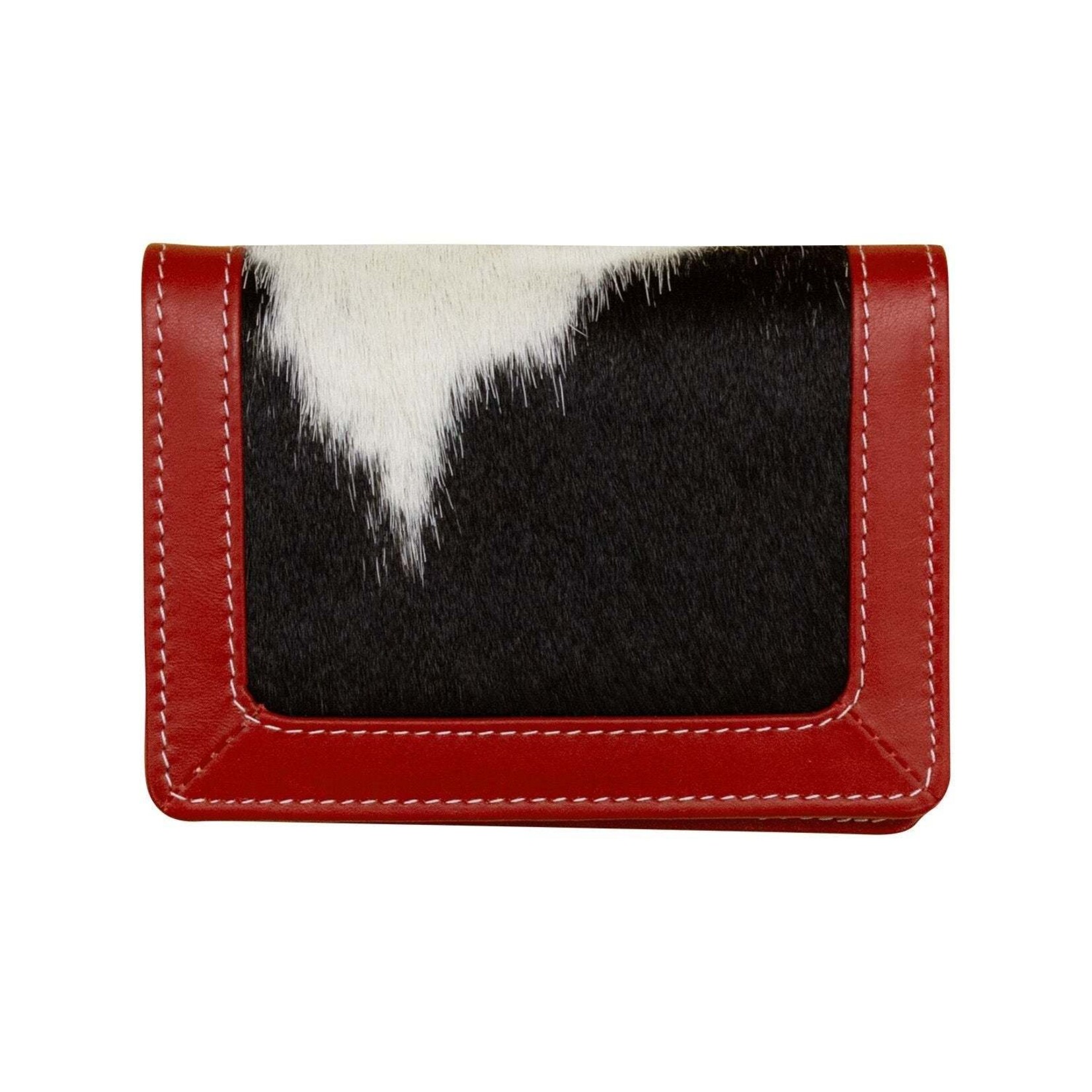 Leather Handbags and Accessories 7325 Red Haircalf - Flap Card Case