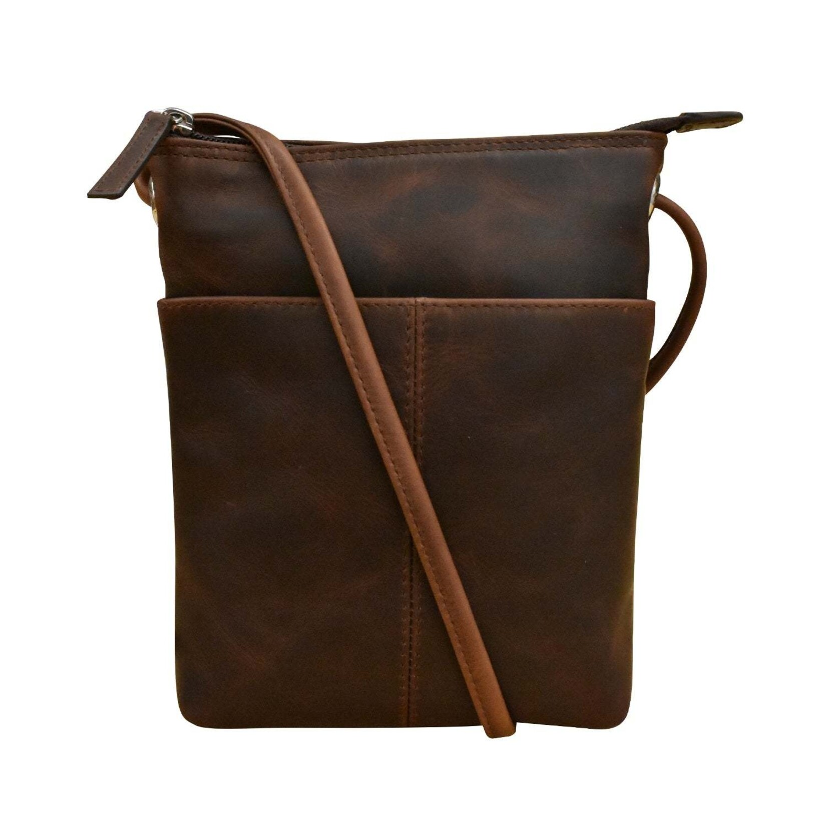 Leather Handbags and Accessories 6662 Chocolate (Distressed Leather) - Mini Sac