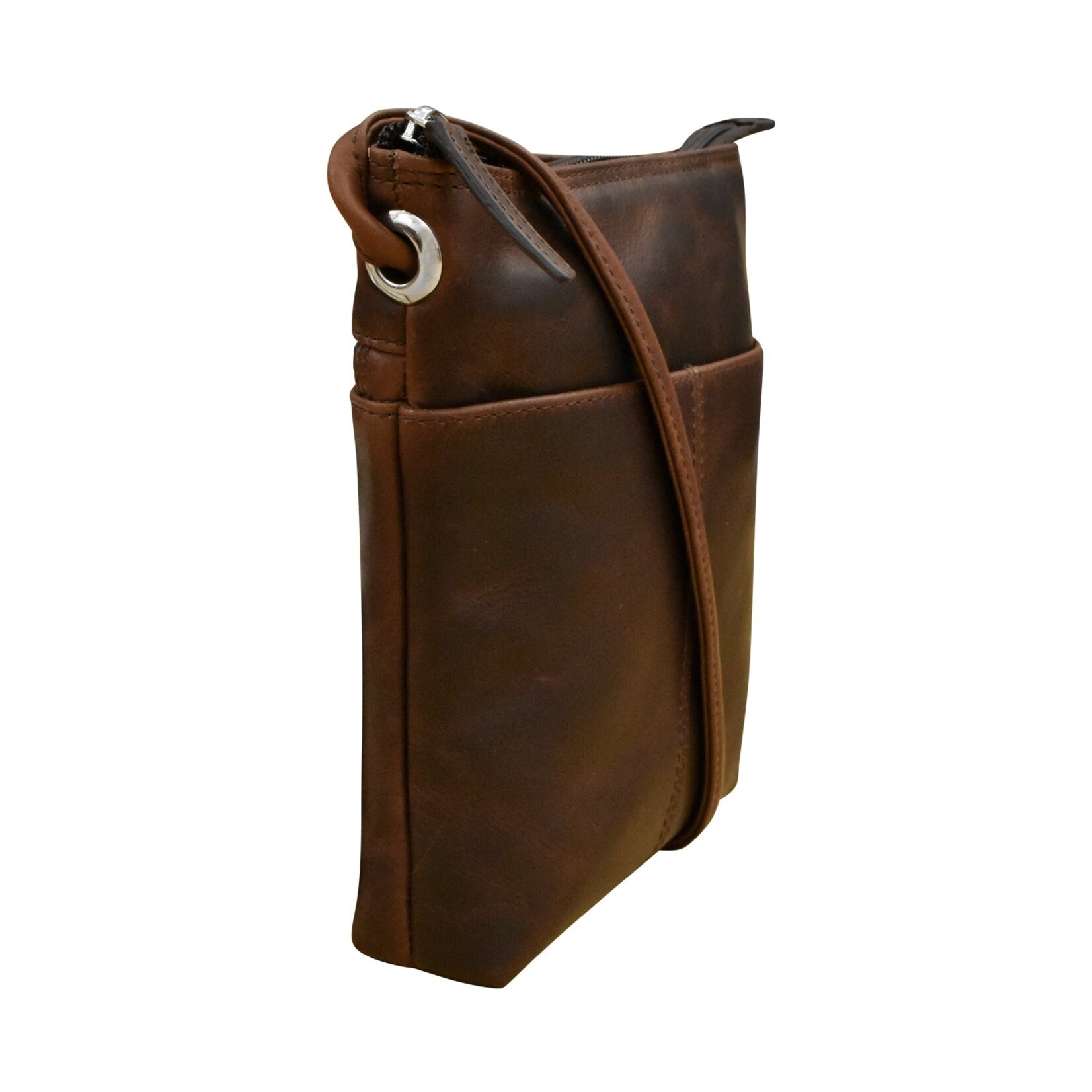 Leather Handbags and Accessories 6662 Chocolate (Distressed Leather) - Mini Sac