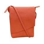 Leather Handbags and Accessories 6647 Coral - Leather Mini Sac w/Natural Cut Flap