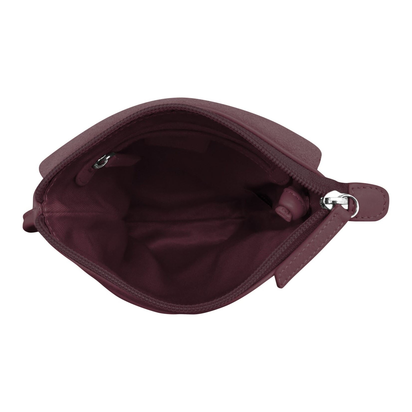 Leather Handbags and Accessories 6647 Eggplant - Leather Mini Sac w/Natural Cut Flap