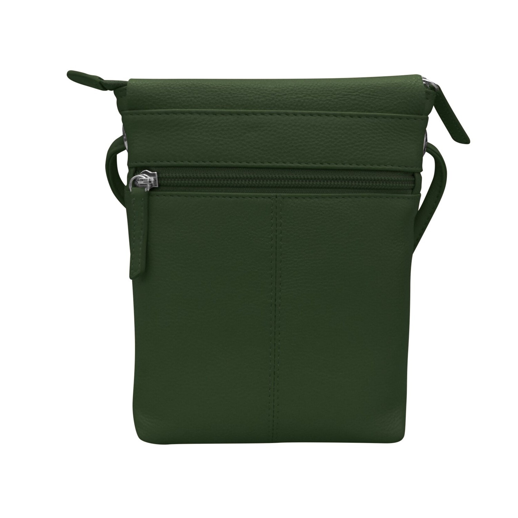 Leather Handbags and Accessories 6647 Hunter Green - Leather Mini Sac w/Natural Cut Flap