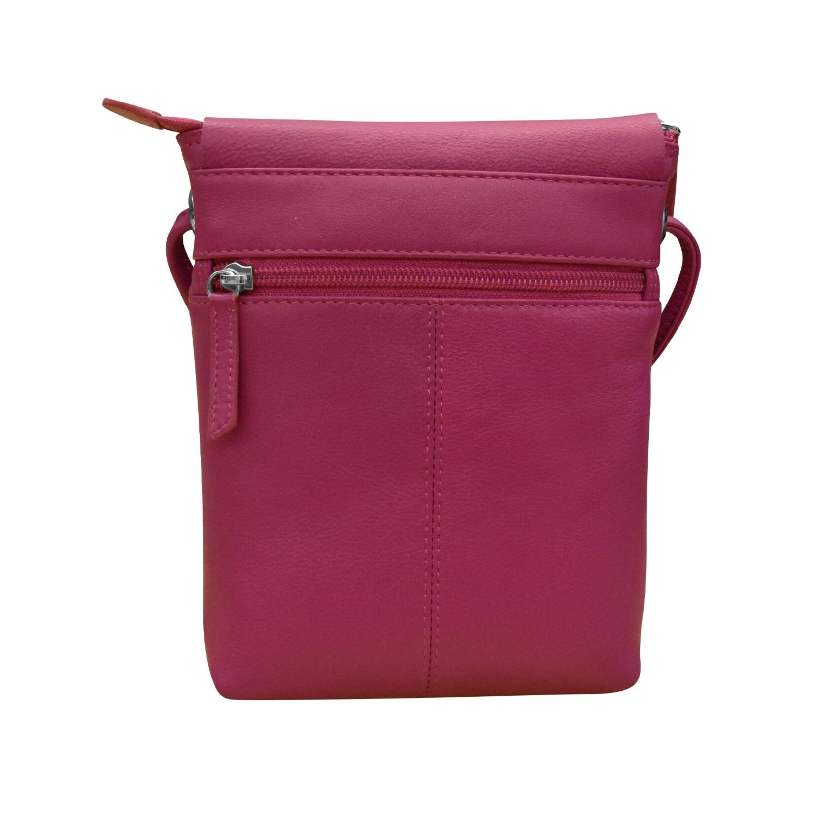 Leather Handbags and Accessories 6647 Orchid - Leather Mini Sac w/Natural Cut Flap