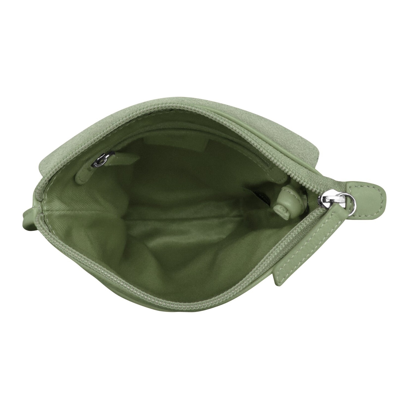 Leather Handbags and Accessories 6647 Sage - Leather Mini Sac w/Natural Cut Flap