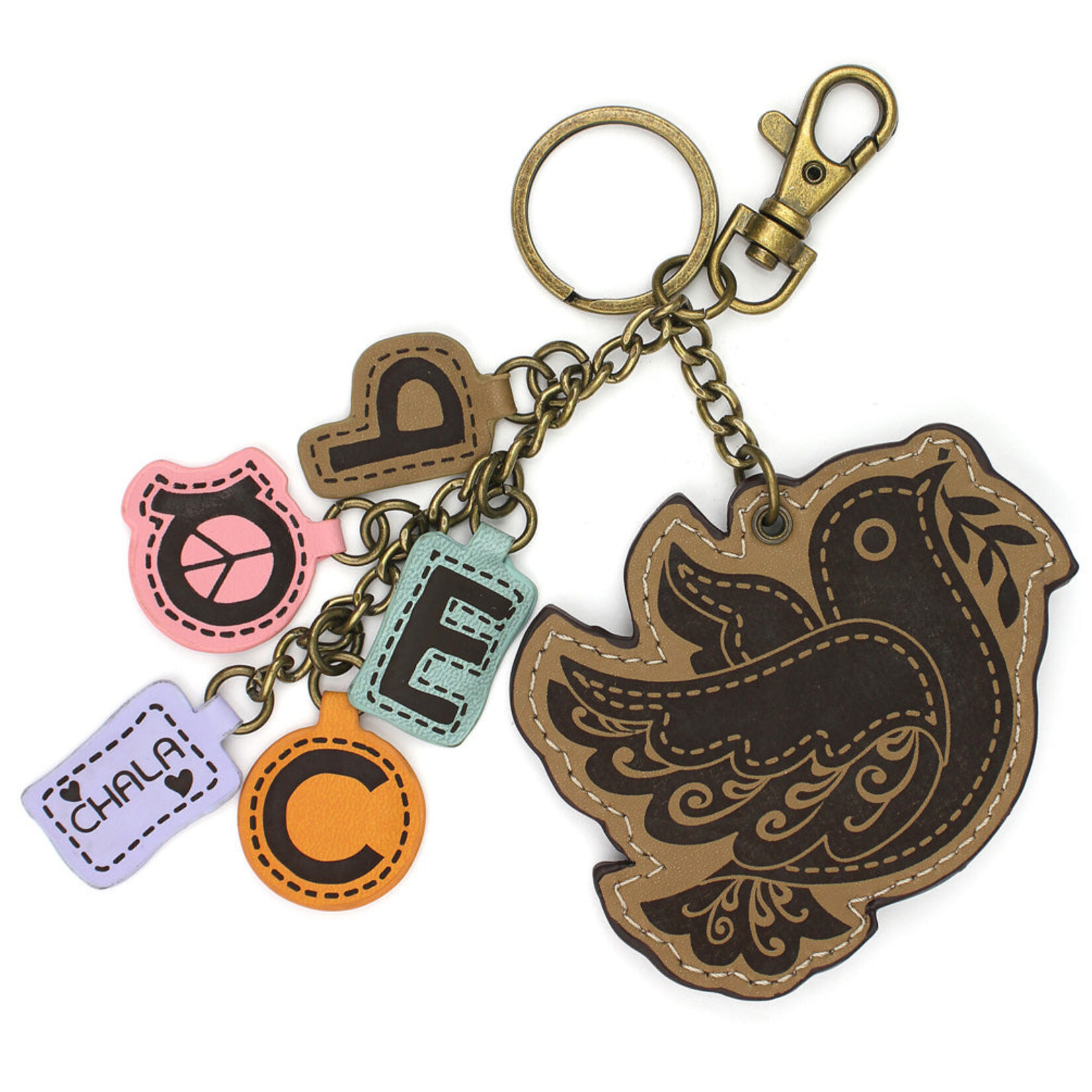 Chala Charming Charms Keychain Dove Peace