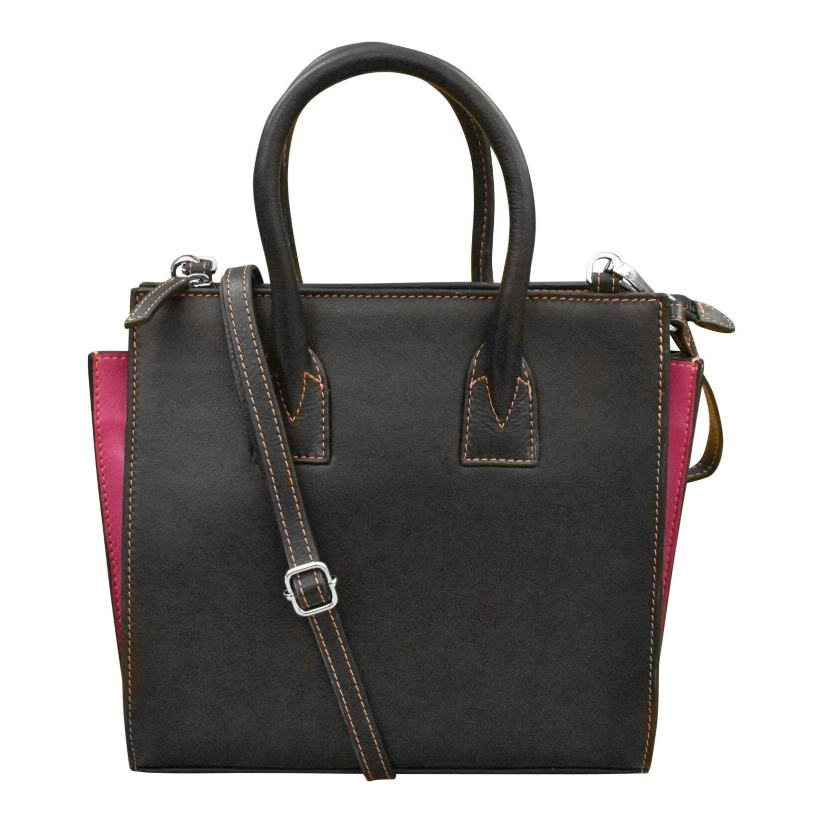 Leather Handbags and Accessories 6190 Black / Paradise Multi - Small Accordion Satchel