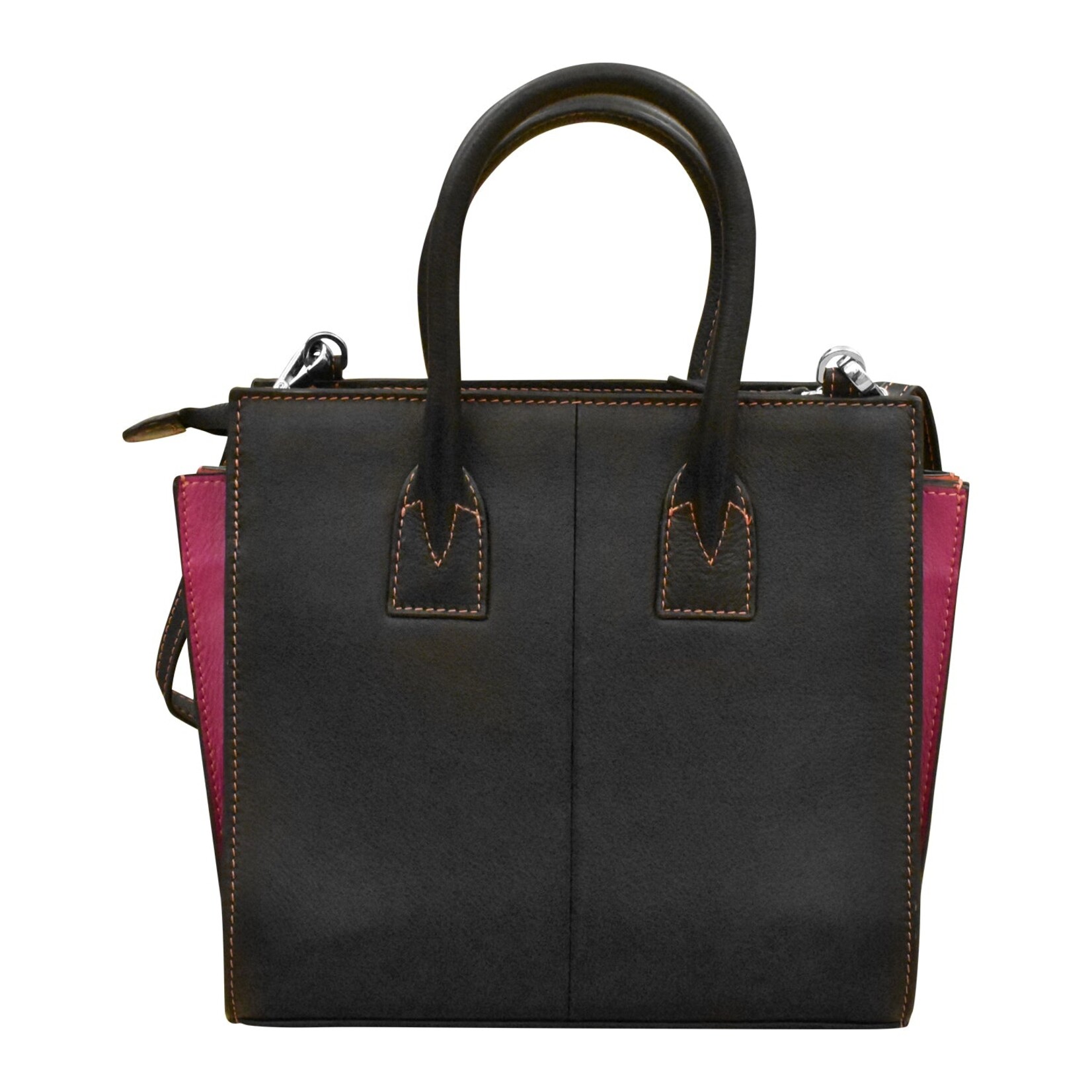 Leather Handbags and Accessories 6190 Black / Paradise Multi - Small Accordion Satchel