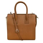 Leather Handbags and Accessories 6190 Antique Saddle / Stone - Small Accordion Satchel