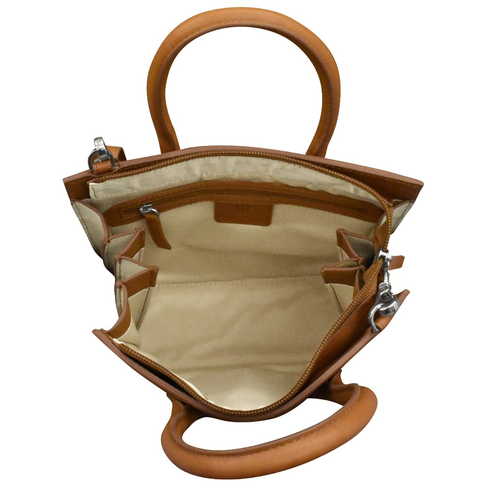 Leather Handbags and Accessories 6190 Antique Saddle / Stone - Small Accordion Satchel