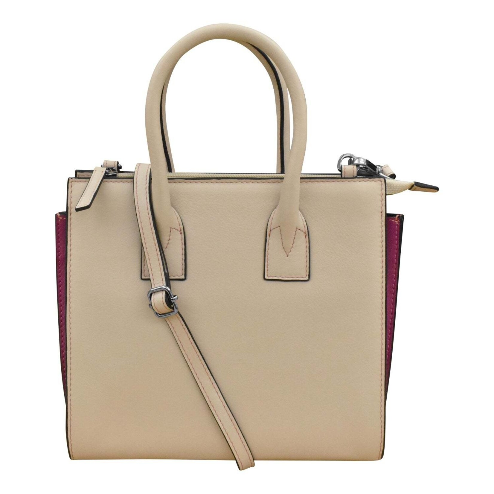 Leather Handbags and Accessories 6190 Stone / Paradise Multi - Small Accordion Satchel