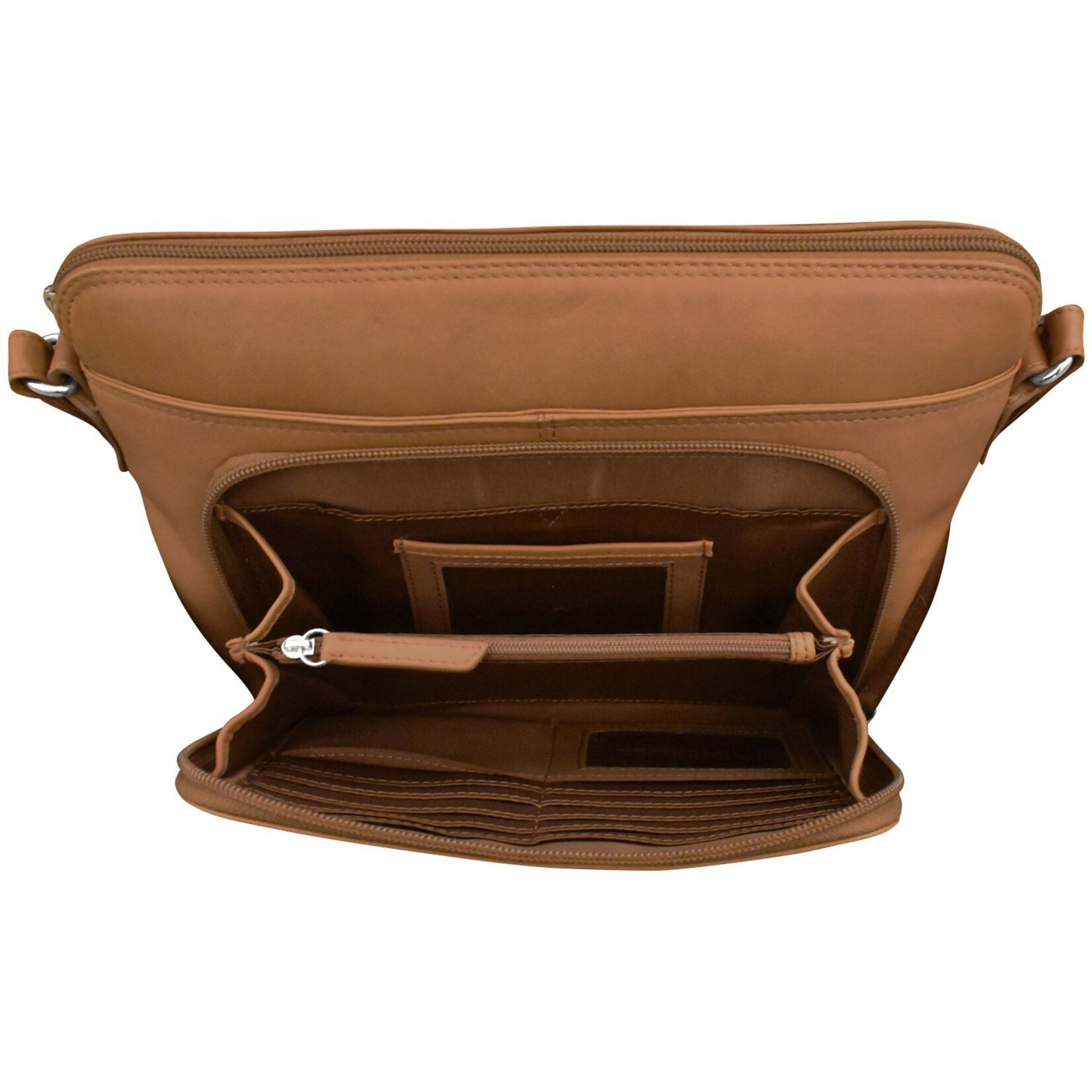 Leather Handbags and Accessories 6334 Antique Saddle - East/West Crossbody Organizer