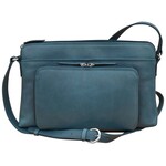 Leather Handbags and Accessories 6334 Jeans Blue - East/West Crossbody Organizer