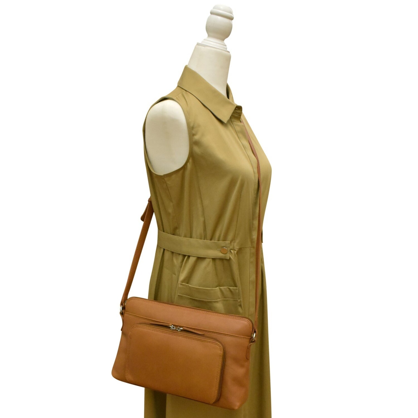 Leather Handbags and Accessories 6334 Merlot - East/West Crossbody Organizer