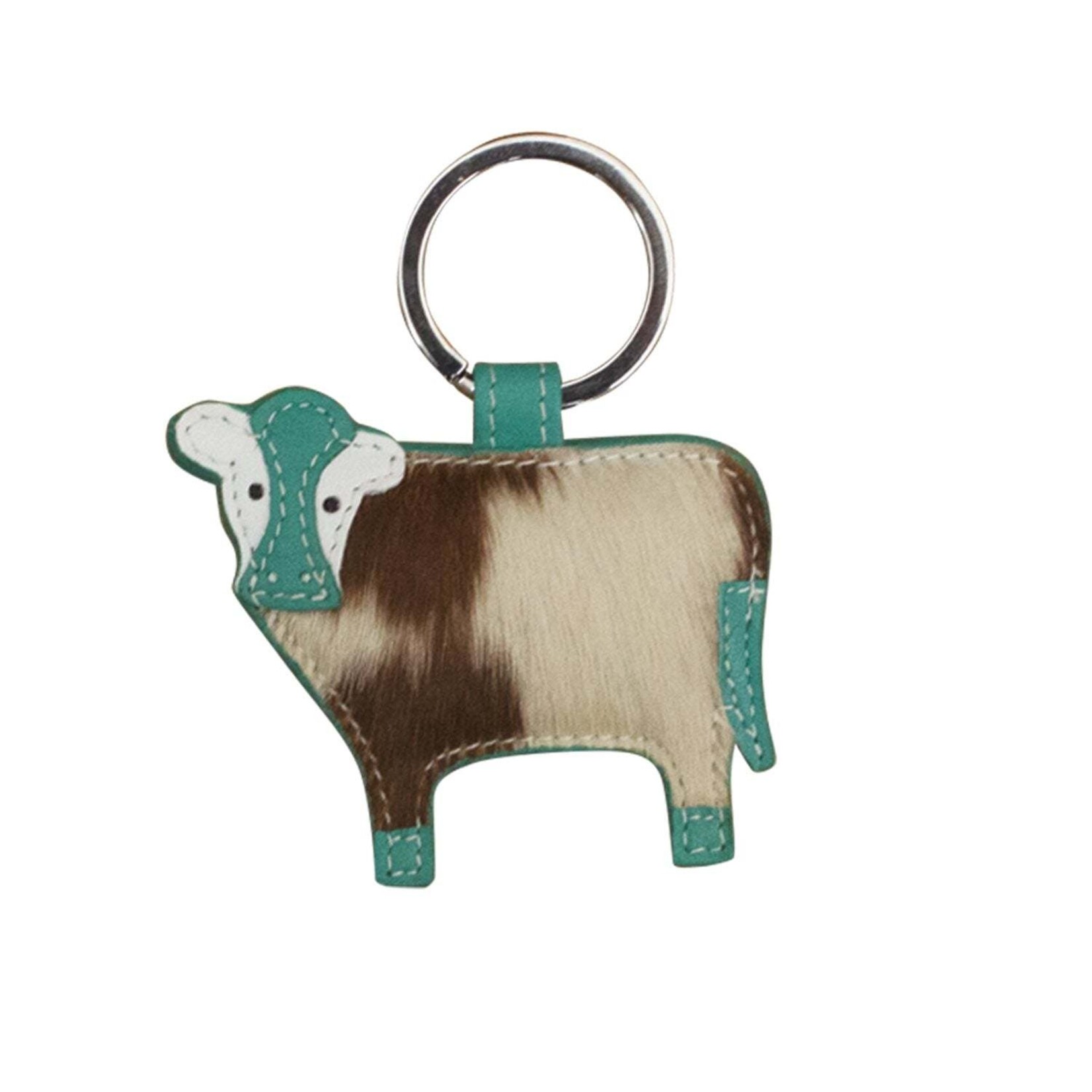 Leather Handbags and Accessories 6611HC Turquoise Haircalf - Cow Key Fob