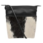 Leather Handbags and Accessories 6680 Black - Leather Midi Sac w/ Hair On