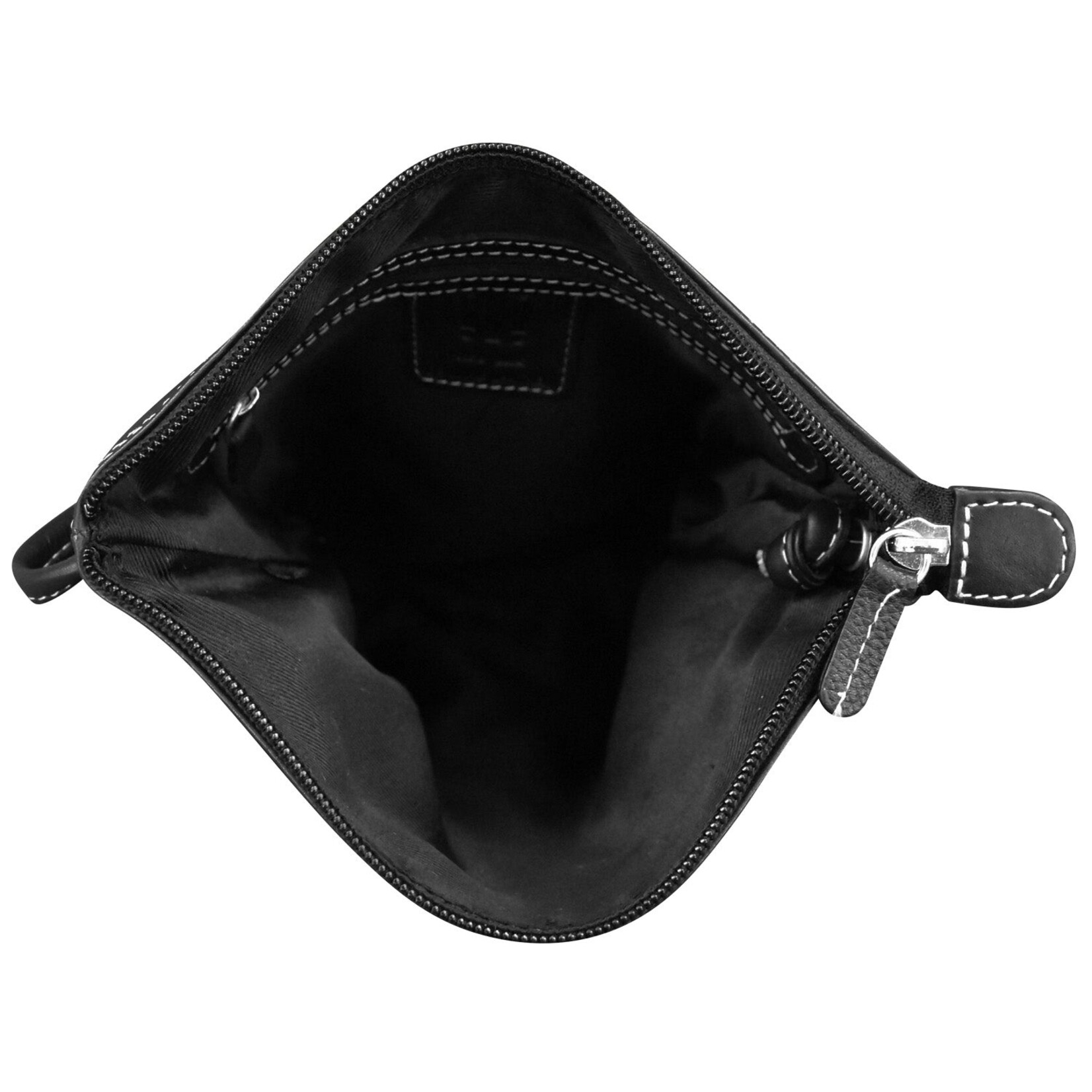 Leather Handbags and Accessories 6680 Black - Leather Midi Sac w/ Hair On