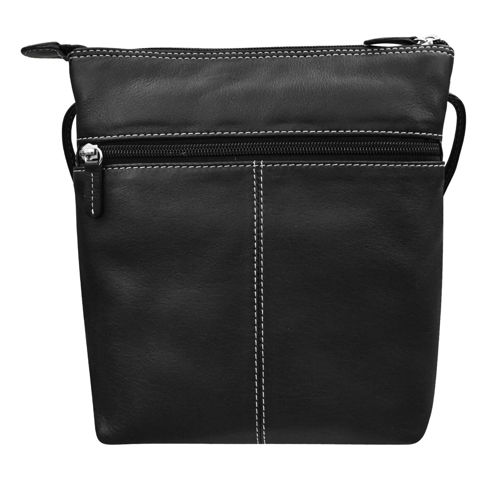 Leather Handbags and Accessories 6680 Black - Leather Midi Sac w/ Hair On