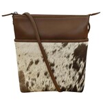 Leather Handbags and Accessories 6680 Toffee Haircalf - Leather Midi Sac