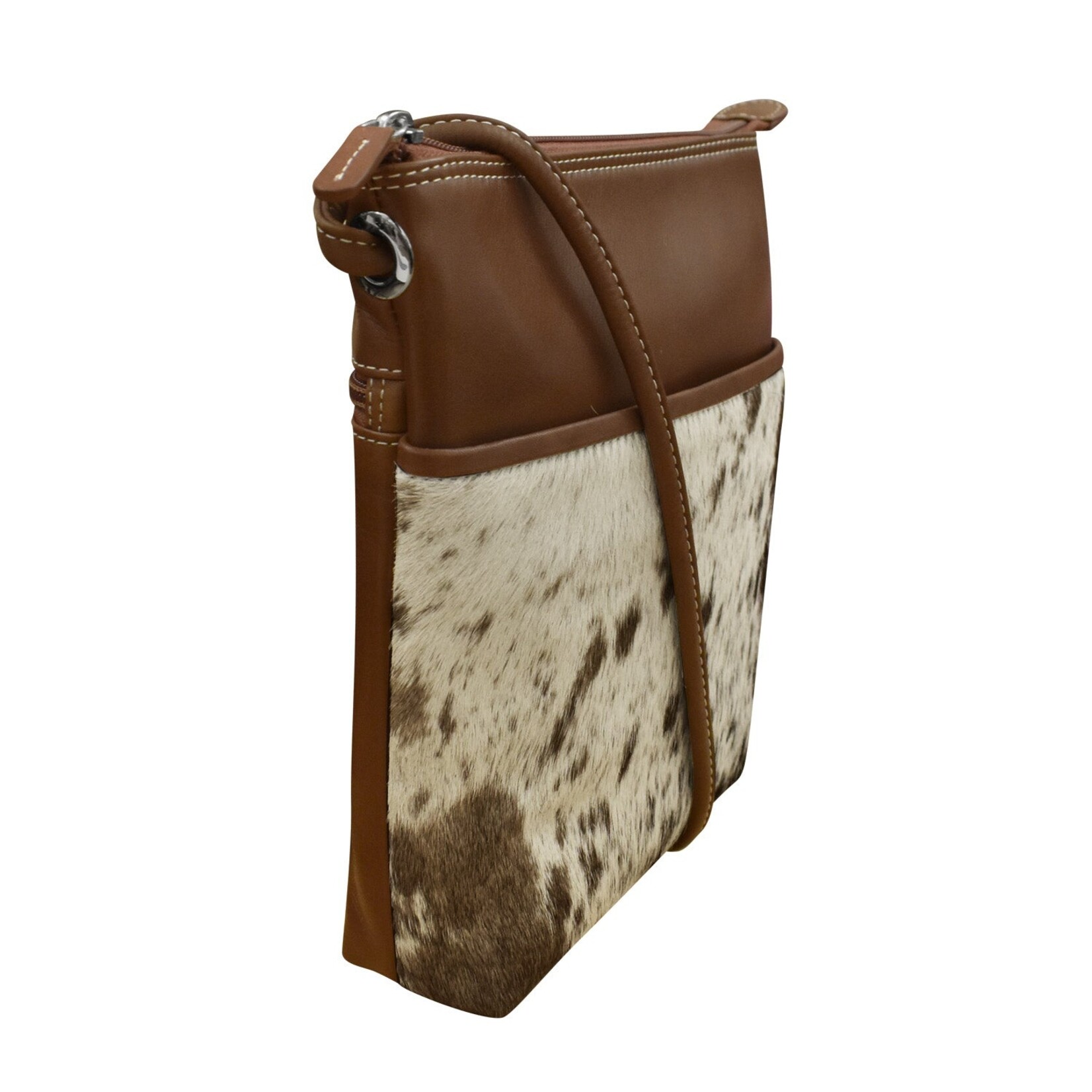 Leather Handbags and Accessories 6680 Toffee - Leather Midi Sac w / Hair On