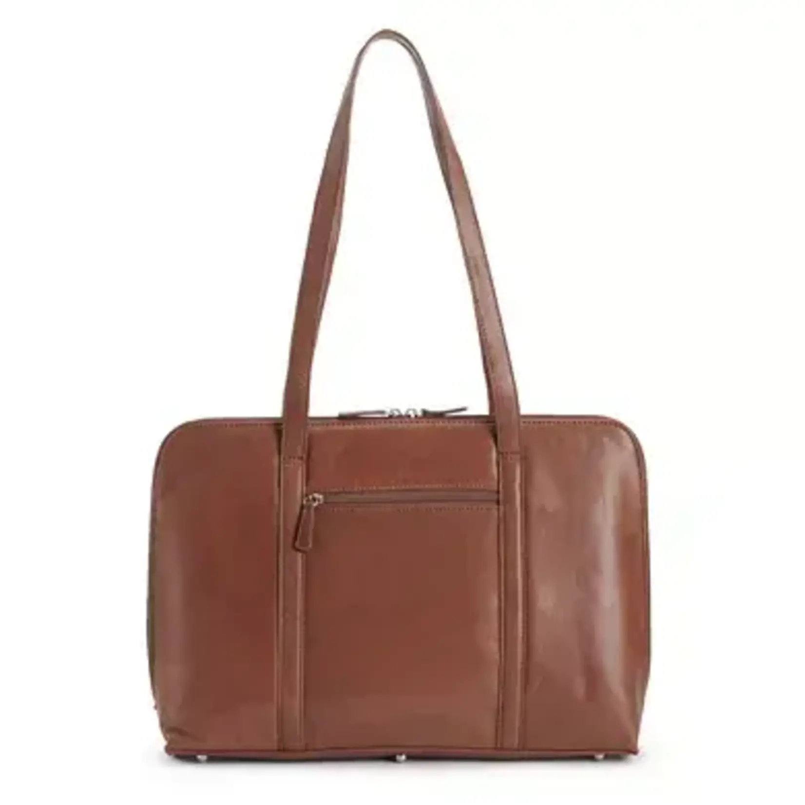Leather Handbags and Accessories 6907 Toffee - Leather Laptop Bag