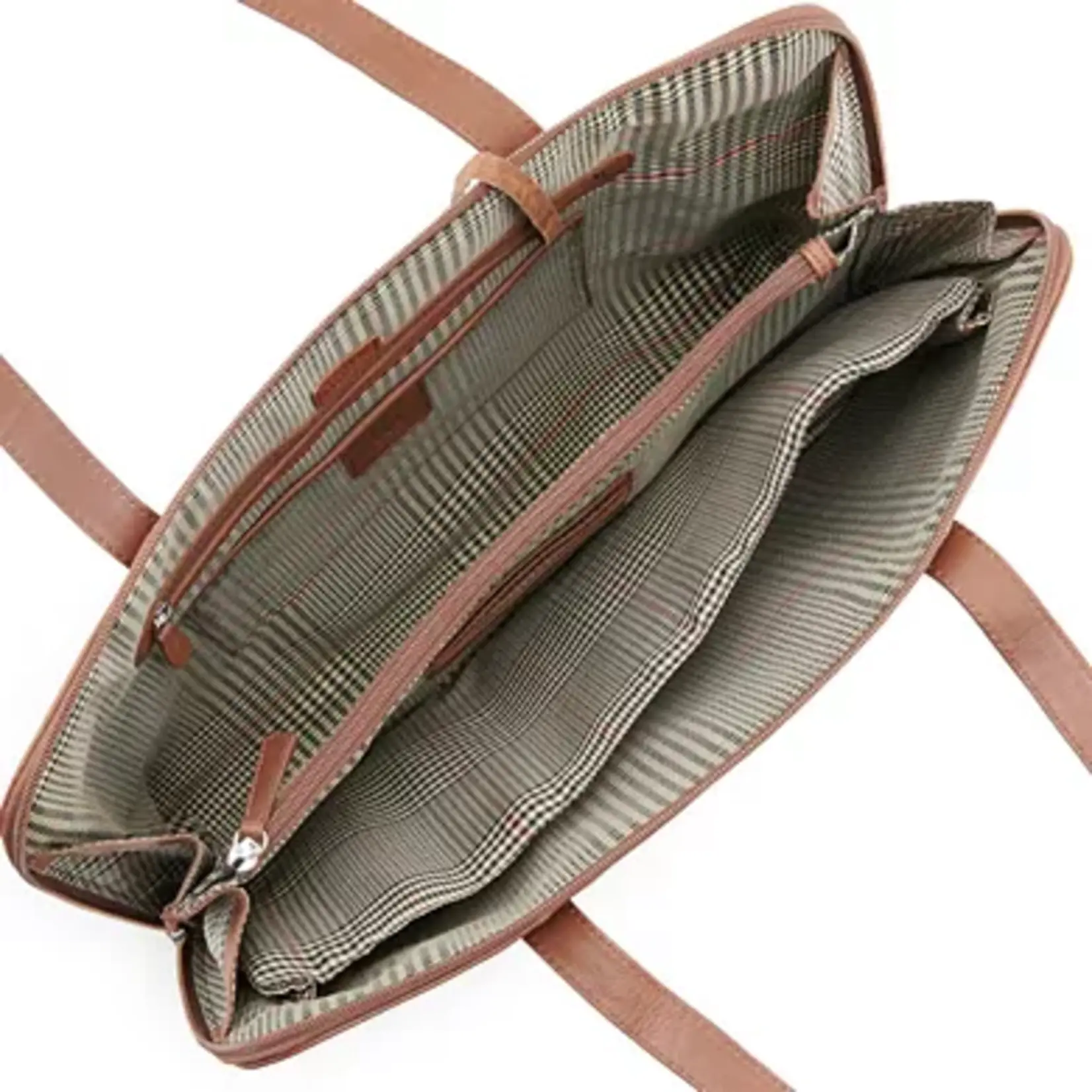 Leather Handbags and Accessories 6907 Toffee - Leather Laptop Bag