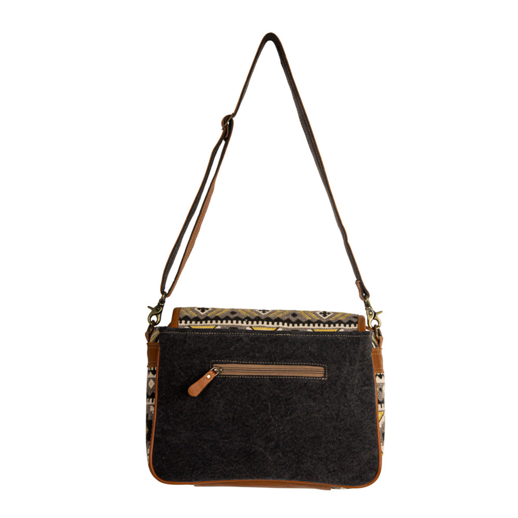 Myra Bags S-6748 Bison Ridge Messenger Bag With Hair-on Hide