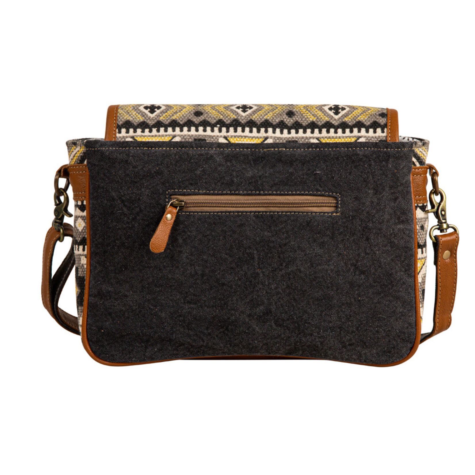 Myra Bags S-6748 Bison Ridge Messenger Bag With Hair-on Hide