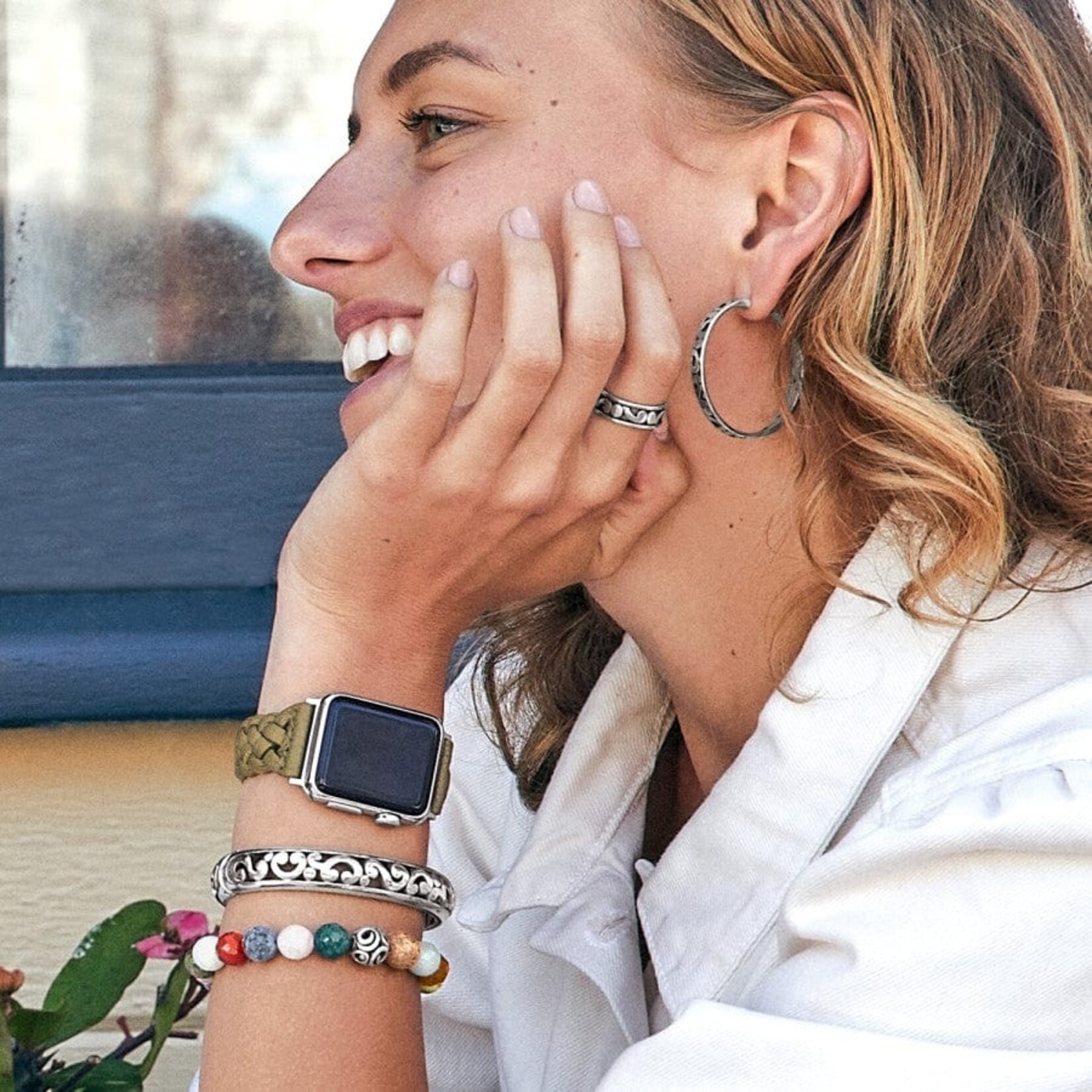 Brighton W2042L Sutton Braided Leather Watch Band