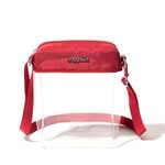 Baggallini Clear Stadium Explorer Crossbody - Red
