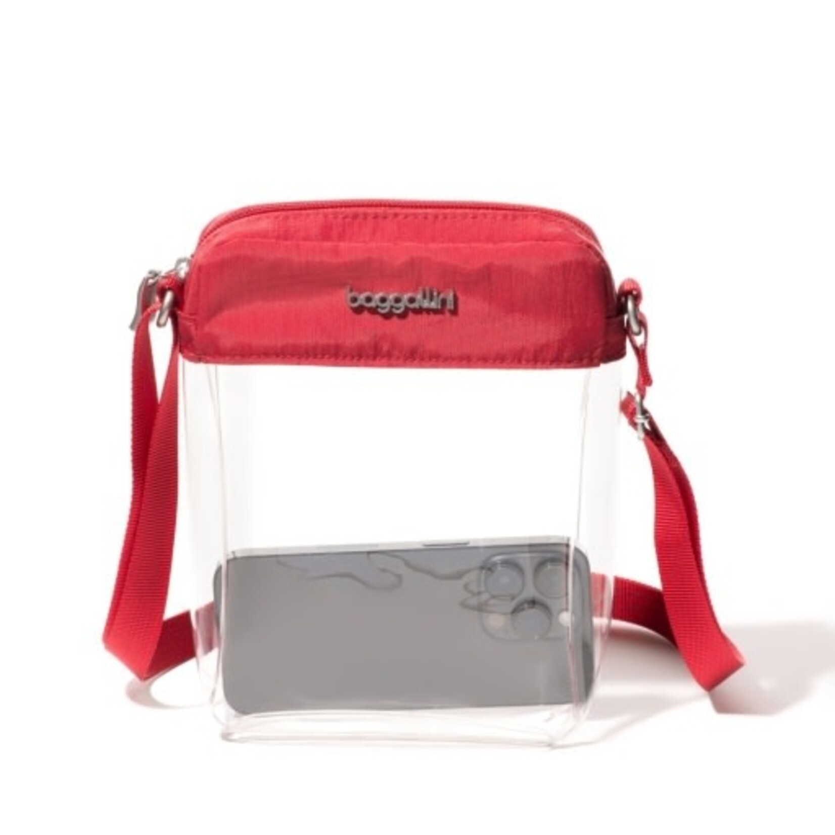 Baggallini Clear Stadium Explorer Crossbody - Red