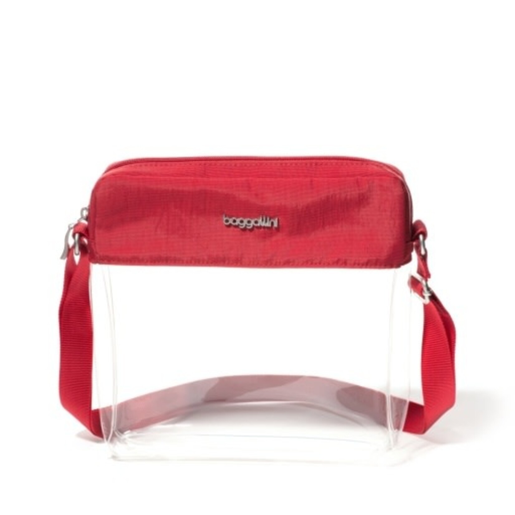 Baggallini Clear Stadium Crossbody - Red