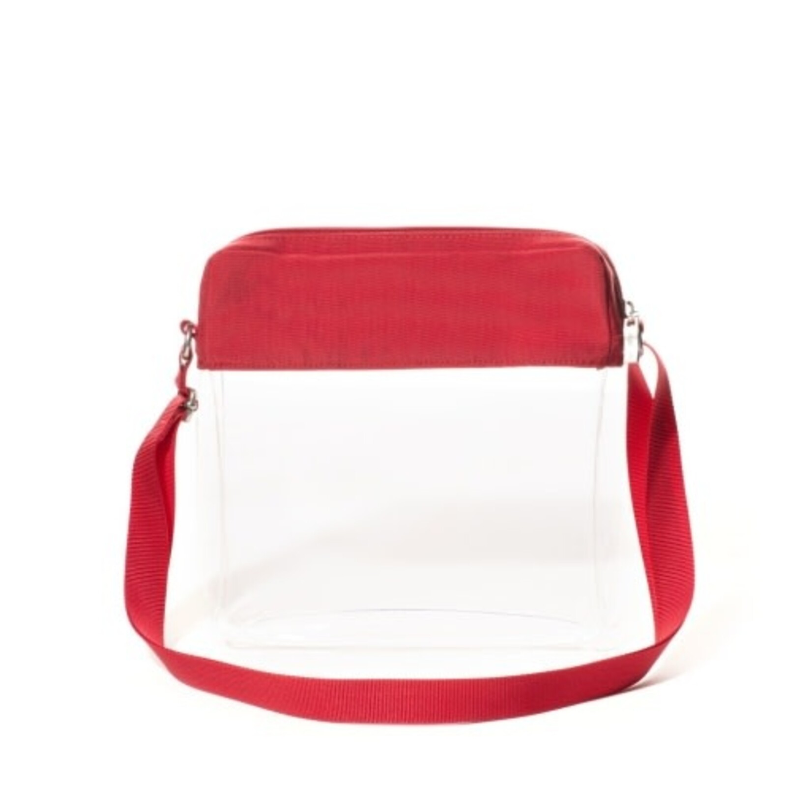 Clear Stadium Crossbody - Red - The Handbag Store