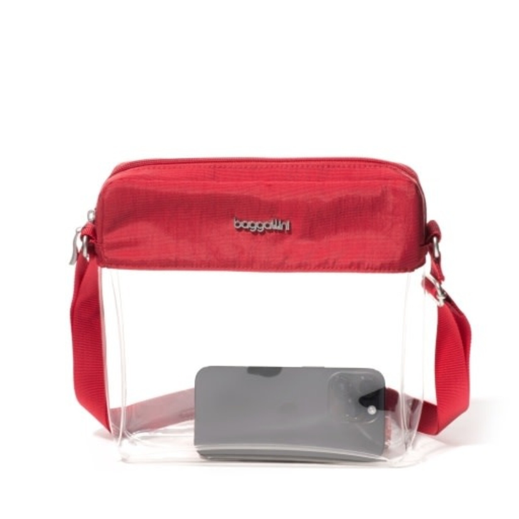 Bagley REBⅡ Clear Stadium Crossbody - Red - The Handbag Store