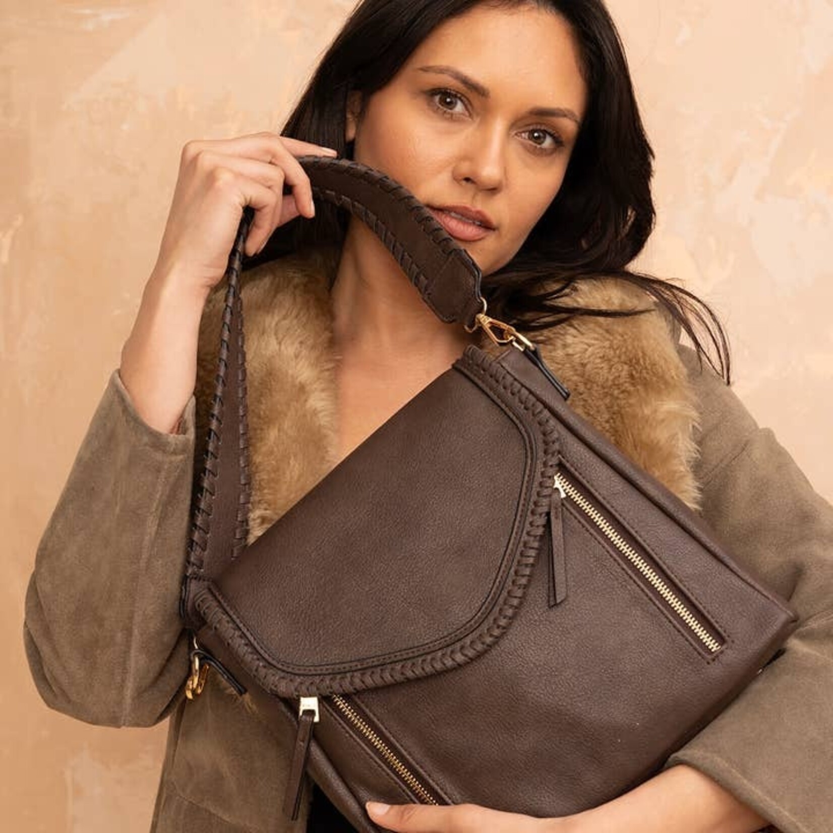 Jen & Co M2167 Lorelei Crossbody - Light Brown