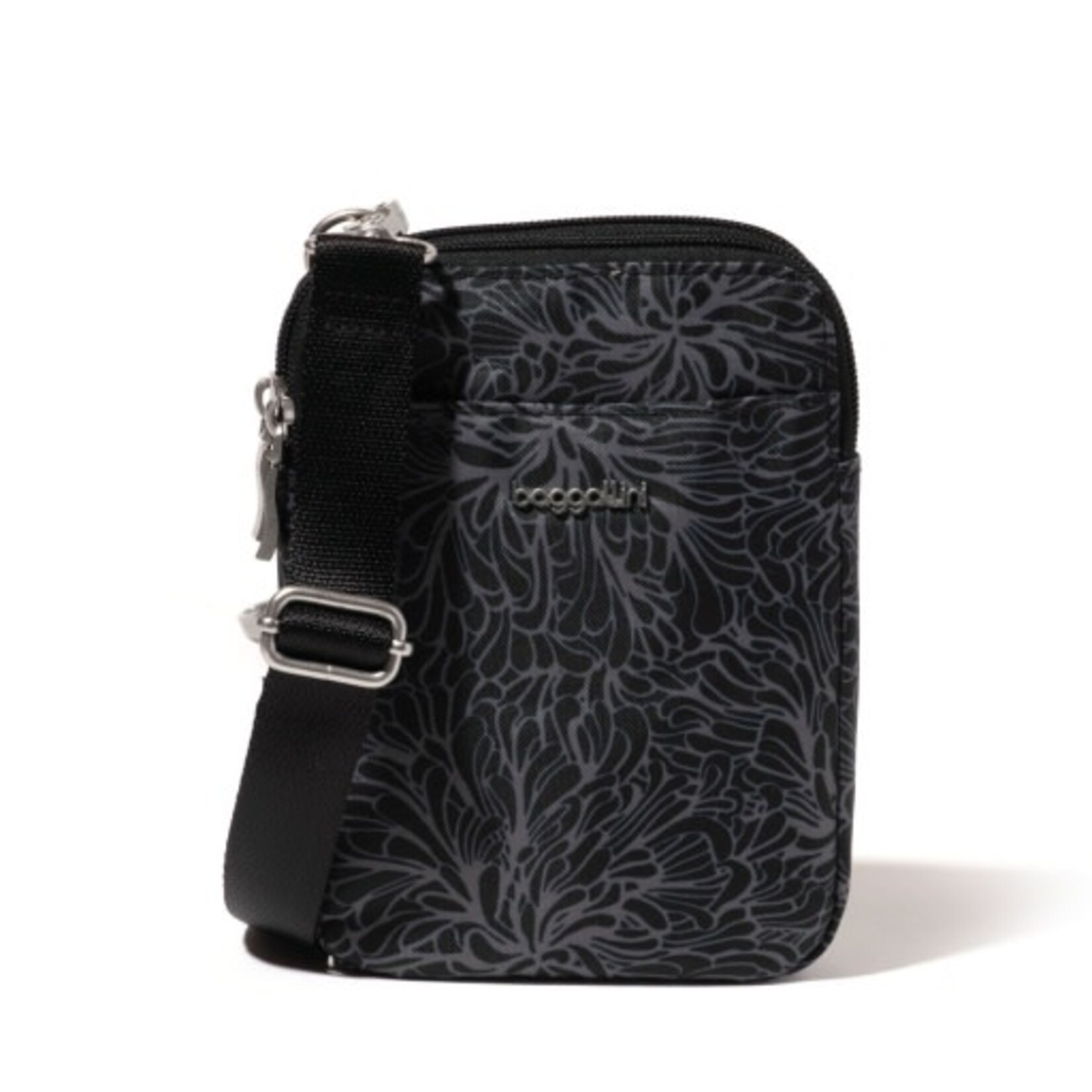 Baggallini Modern Take Two RFID Crossbody - Midnight Blossom Print