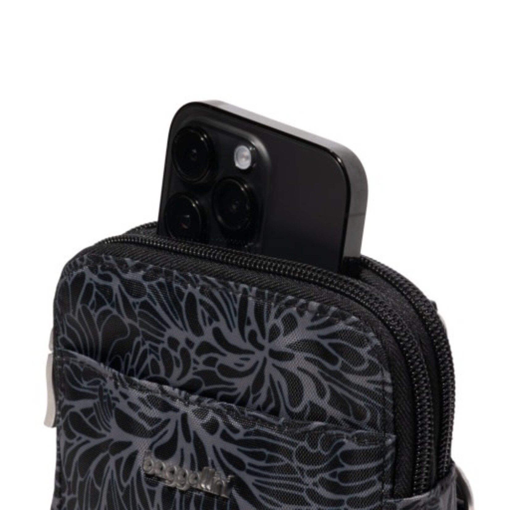 Baggallini Modern Take Two RFID Crossbody - Midnight Blossom Print