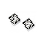 J20602 Sparkle Square Mini Post Earrings