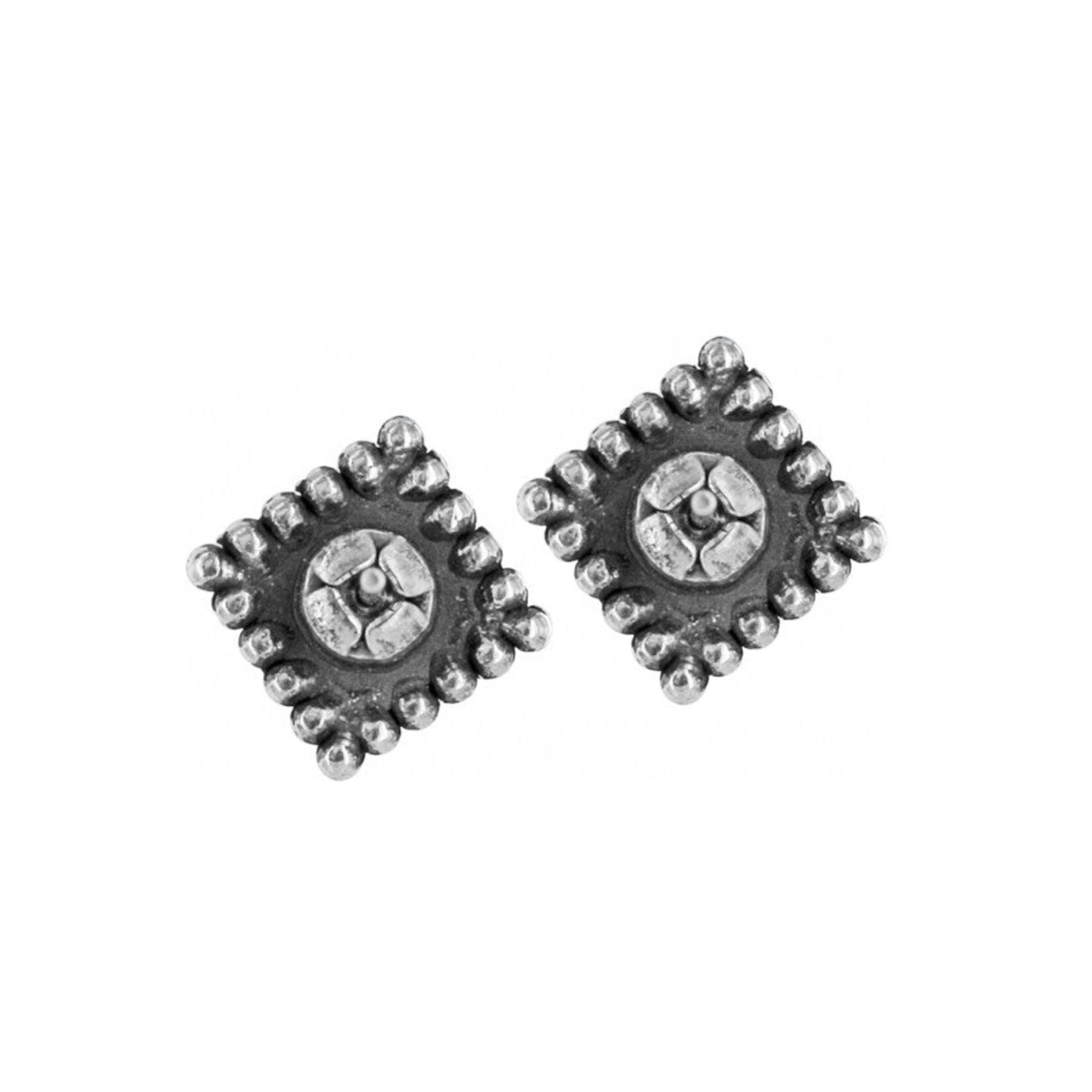 J22403 Sparkle Square Mini Post Earrings