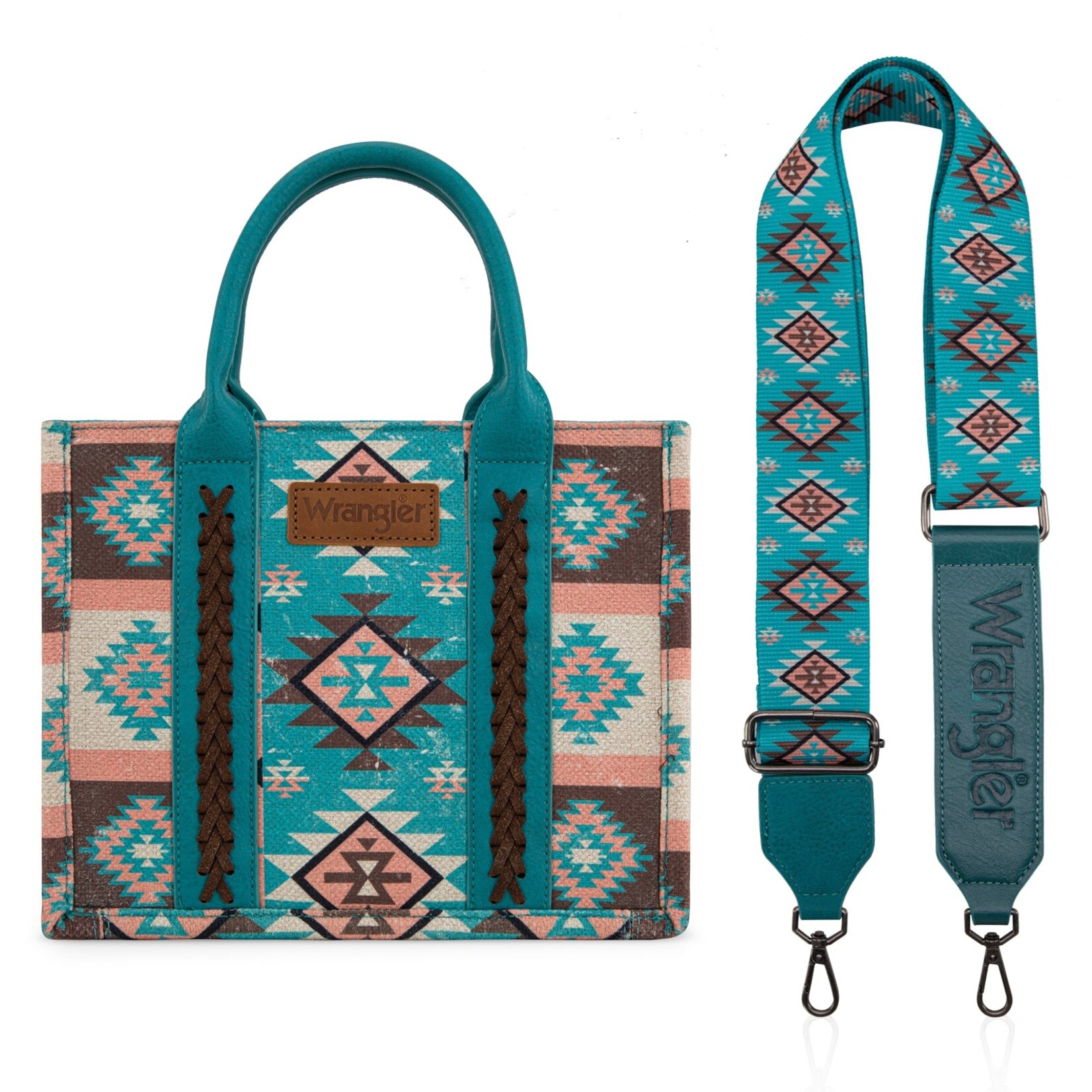 Montana West USA WG2209-8120S - Turquoise - Wrangler Aztec Tote/Crossbody