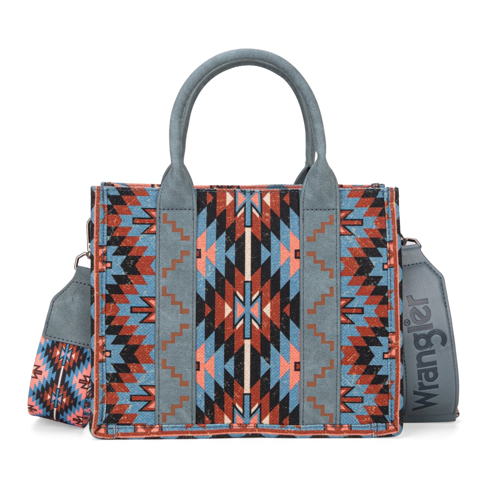 Wrangler WG2213-8120SNY - Navy - Wrangler Southwestern Pattern Tote / Crossbody