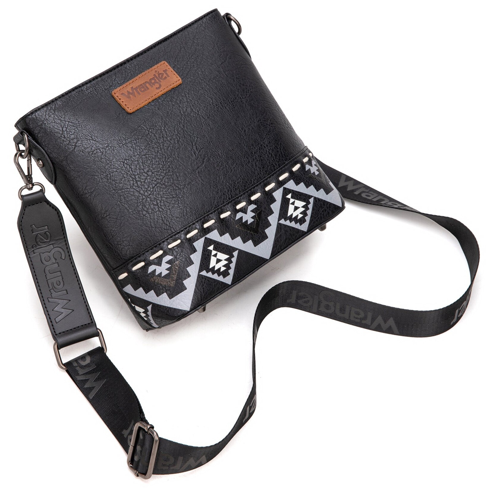 Montana West USA WG297G-8360BK - Black - Wrangler Aztec Print Crossbody Bag