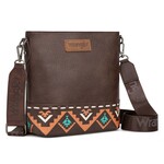 Montana West USA WG297G-8360CF - Coffee - Wrangler Aztec Print Crossbody Bag