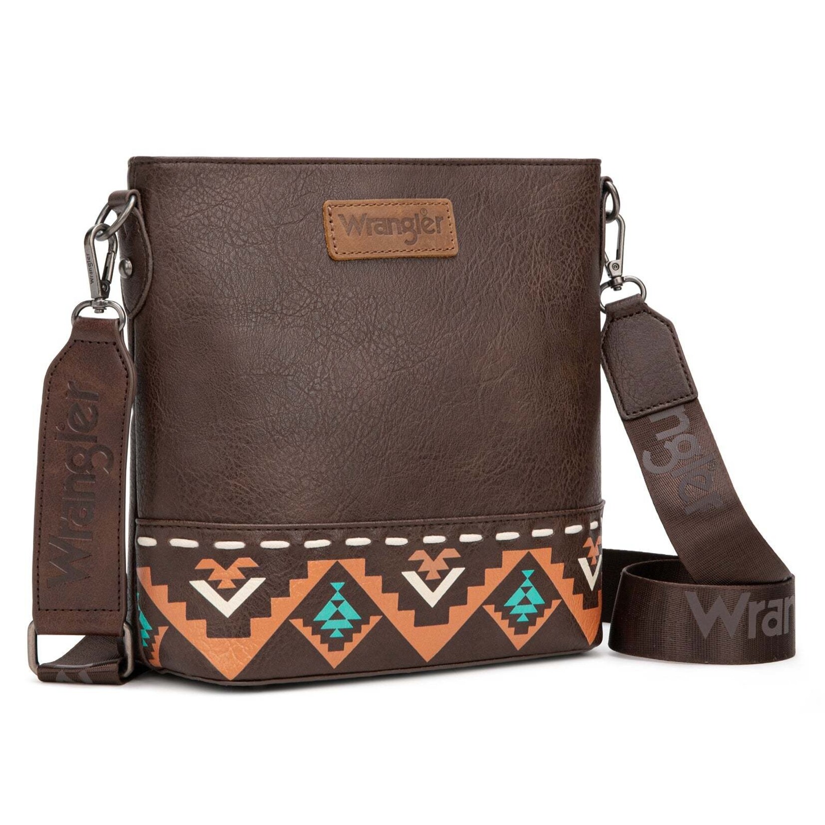 Montana West USA WG297G-8360CF - Coffee - Wrangler Aztec Print Crossbody Bag