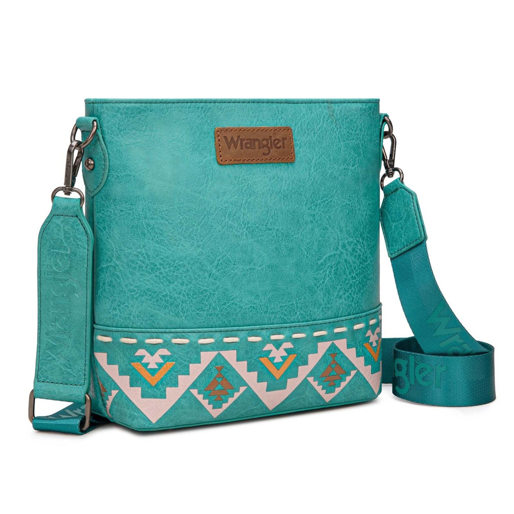 Montana West USA WG297G-8360TQ - Turquoise - Wrangler Aztec Print Crossbody Bag